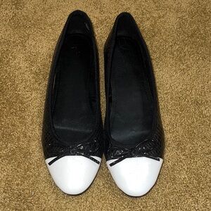 H&M Black and White Bow Flats